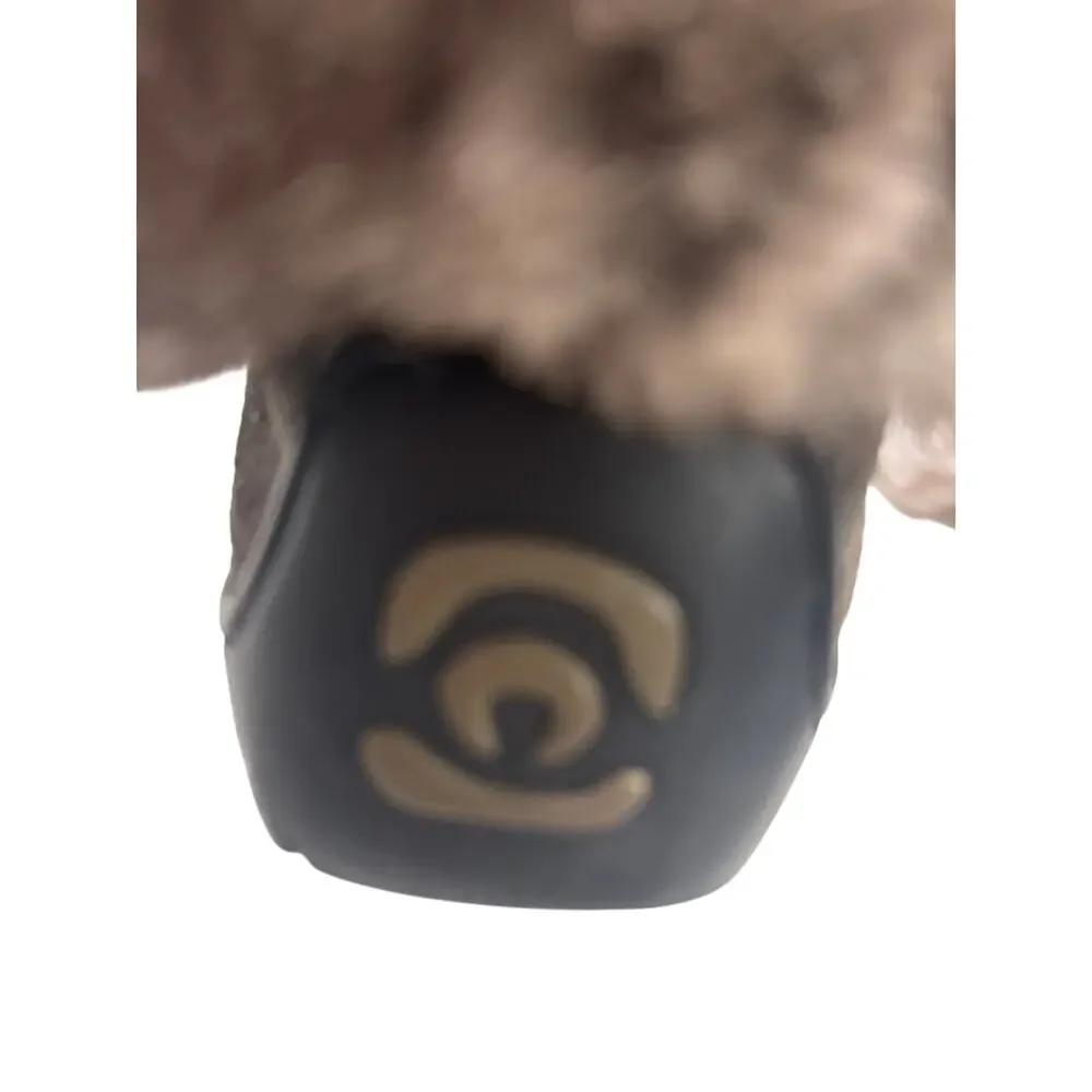 Waterproof Snowy Owl Mukluk Boots - Gray Beaded Suede with Rabbit Fur